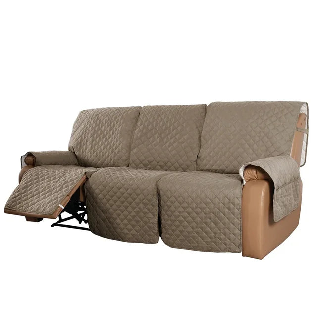 Water-repellent American Smart EP recliner sofa cover on a lazy boy armchair with pet and kid-friendly design, protecting the couch.