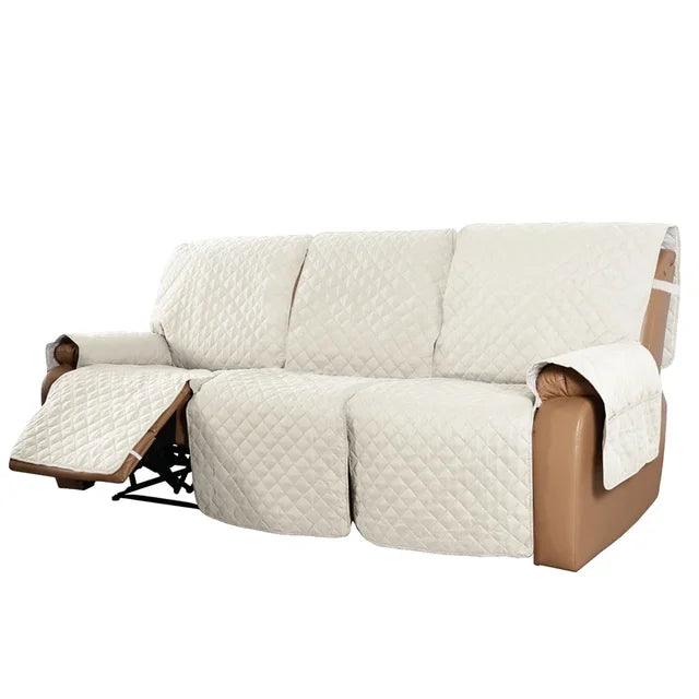 Water-repellent American Smart EP recliner sofa cover in beige, protecting 1-3 seater couches from pet and kid spills.