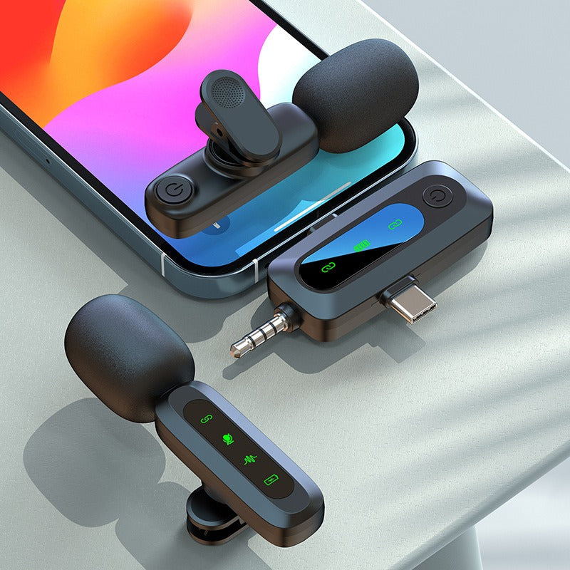 Wireless lavalier microphone by American Smart - EP with three-in-one interface, noise reduction, ideal for smart sound collection.
