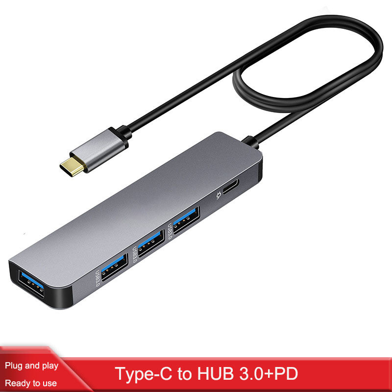 American Smart EP Type-C USB 3.0 hub with multiple interfaces connected to a mouse, supporting PD 100W charging.