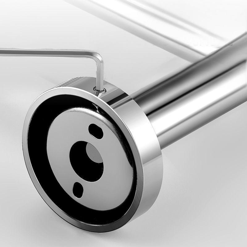 American Smart 304 stainless steel bathroom towel rack with double poles, non-perforated design for household towel hanging.