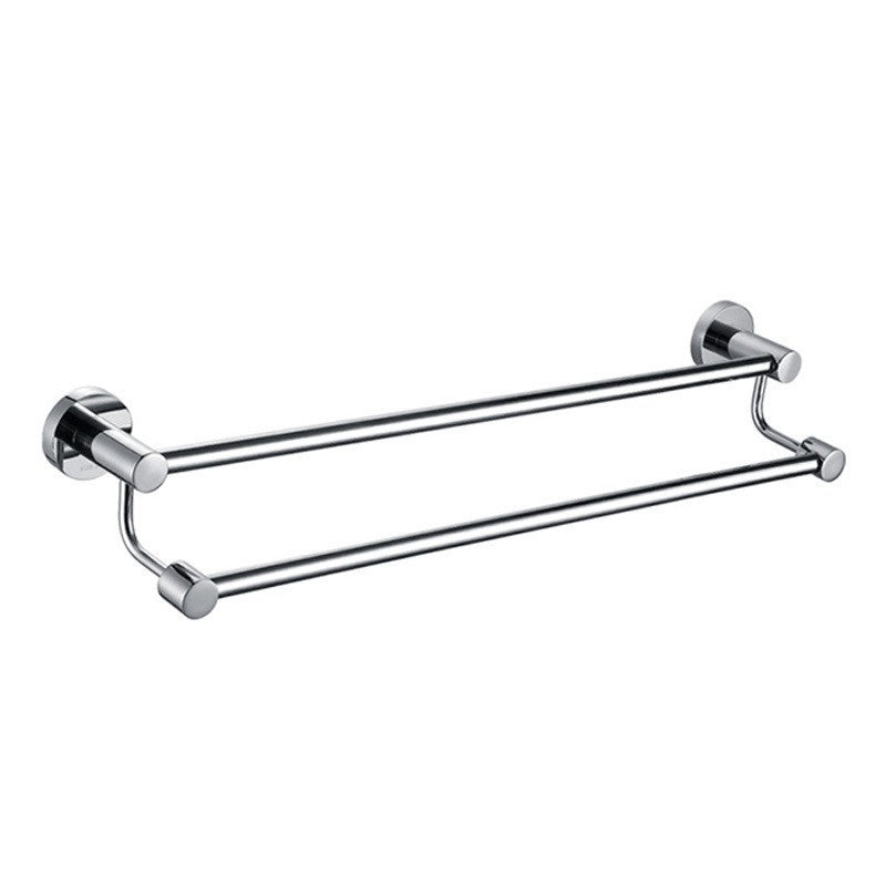 American Smart 304 stainless steel bathroom towel rack with double poles, non-perforated design for household towel hanging.