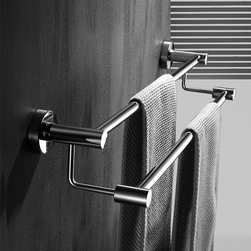American Smart EP 304 stainless steel bathroom towel rack with double pole, non-perforated design for household towel hanging.
