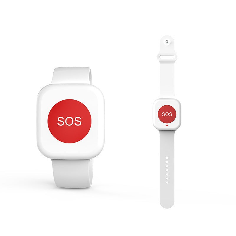 Wireless 433 Emergency Call Button bracelet for elderly, watch-style SOS device from American Smart EP with safety features.