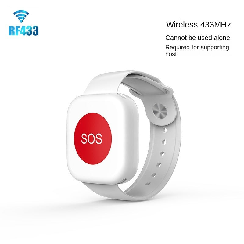 Wireless 433 emergency call button bracelet for elderly, watch-style SOS device from American Smart EP.
