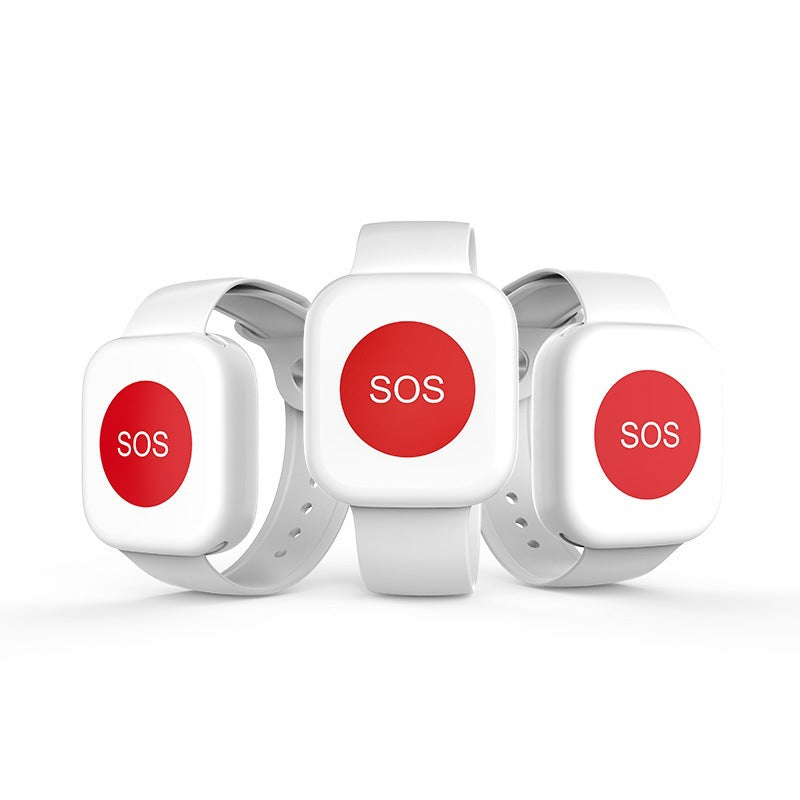 Wireless 433 Home Emergency Call Button Elderly SOS Watch Style Bracelet by American Smart EP, with wearable design and SOS functionality.
