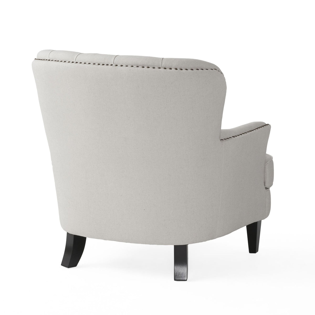 Modern light grey fabric club chair and ottoman set by American Smart, stylish cushioned armchair with matching Ottoman.