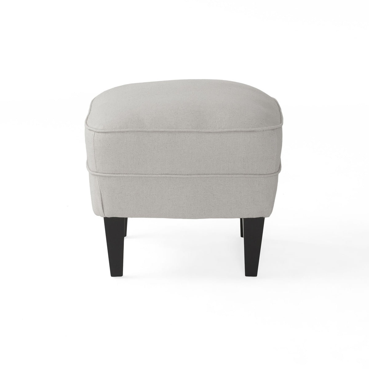Modern light grey fabric club chair and ottoman set by American Smart - EP, stylish cushioned armchair with matching ottoman.