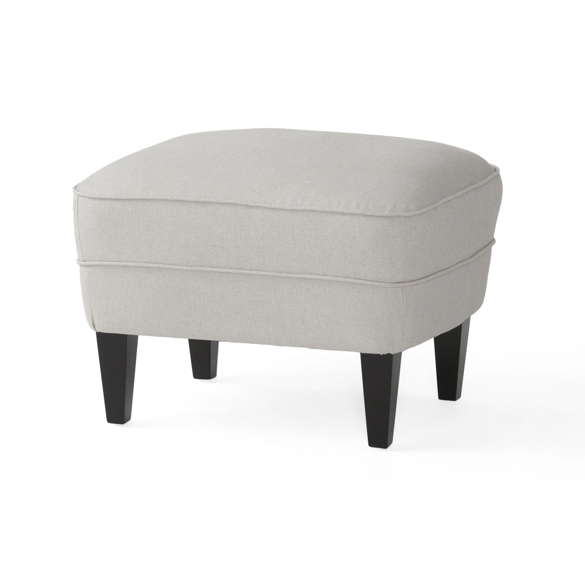 Modern light grey fabric club chair and ottoman set with cushioned arms, stylish and comfortable seating from American Smart - EP.