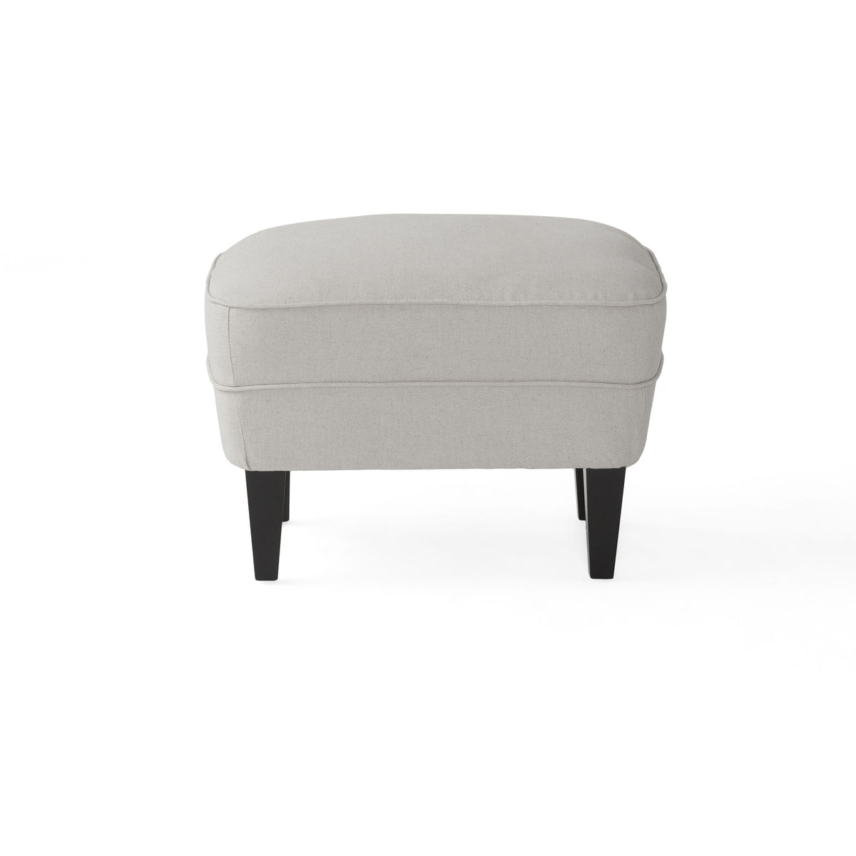 Modern light grey fabric club chair and ottoman set with cushioned arms, stylish and comfortable seating from American Smart - EP.