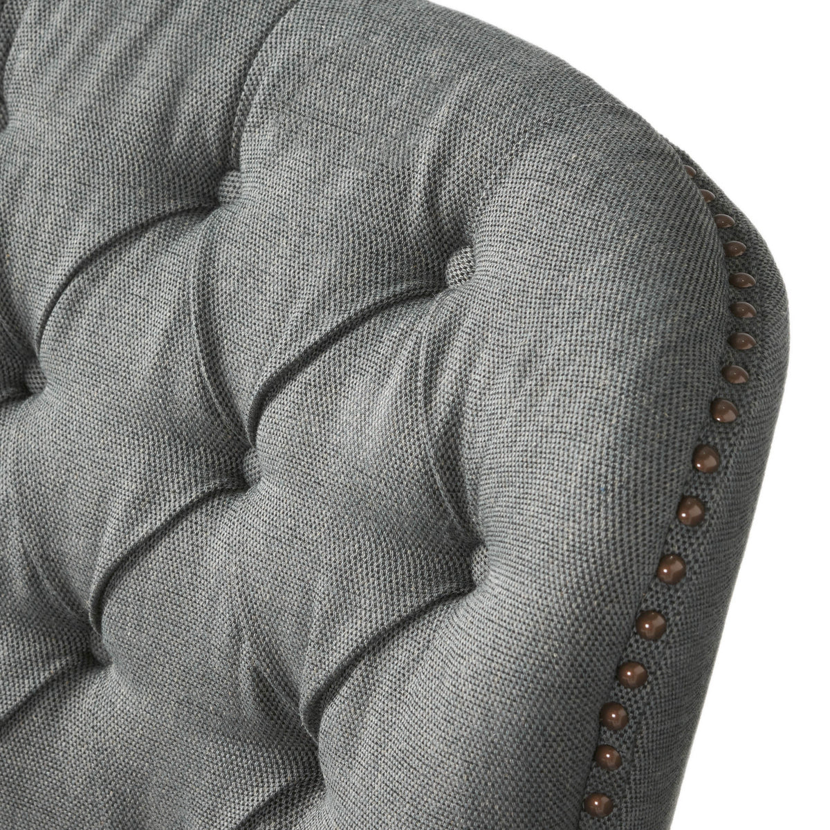 Modern grey fabric club chair and ottoman set by American Smart, stylish cushioned armchair with matching ottoman for living room decor