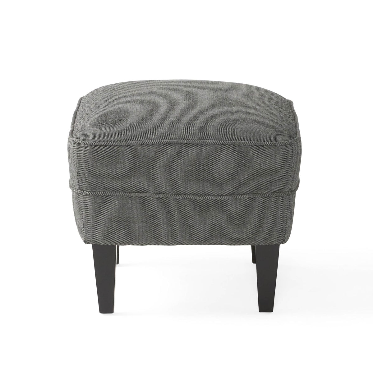 Modern grey fabric club chair and Ottoman set with cushioned armchair and matching ottoman for stylish comfort and relaxation.