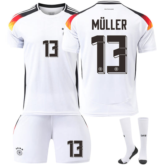 Germany home football jersey with No. 13 Muller, No. 7 Havertz, and No. 8 Kroos, men's European Cup football uniform, American Smart EP.