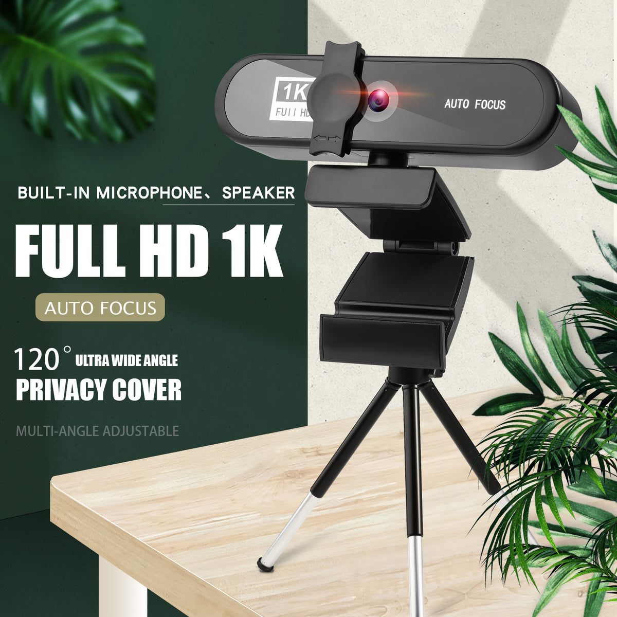 American Smart EP 4K auto-focus webcam with 1080p and 8K network USB live camera, featuring 2K drive-free video recording.