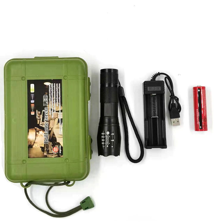 a100 Hand Held Led Strong Light T6 Camping Rechargeable Telescopic Zoom L2 High-Power Outdoor Camping Flashlight - American Smart