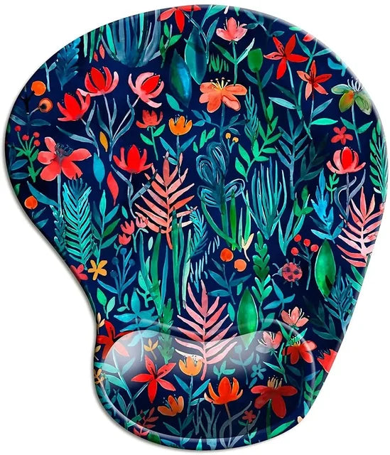 American Smart ergonomic mouse pad with wrist rest, non-slip rubber desk mat, ideal for office use and wrist support.