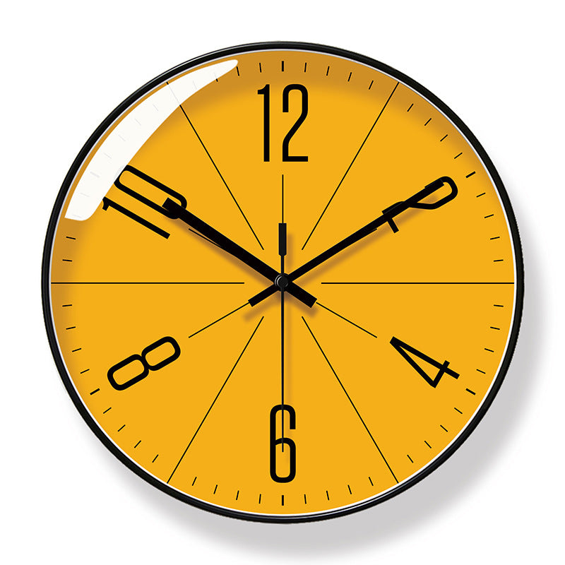 Modern American Smart 10/12-inch silent quartz wall clock with a sleek design, ideal for living room decor.