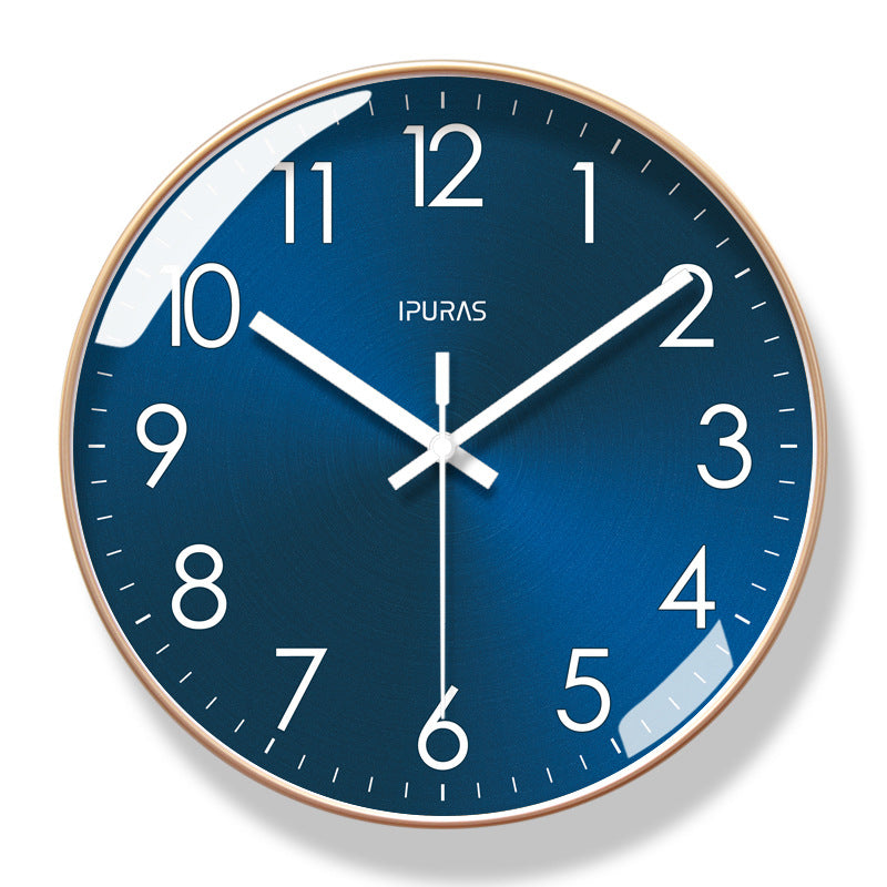 Modern 10/12-inch American Smart EP wall clock with silent quartz movement, perfect for living room decor