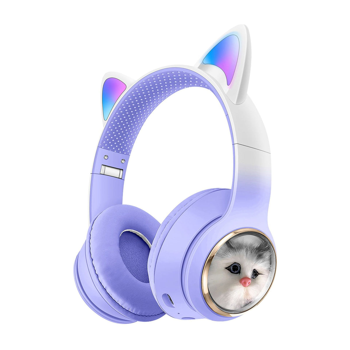 AKZ-09 Earphones Space Cabin Cartoon Simulation Cat Bluetooth Headwear Large Battery Earphones Foldable - American Smart