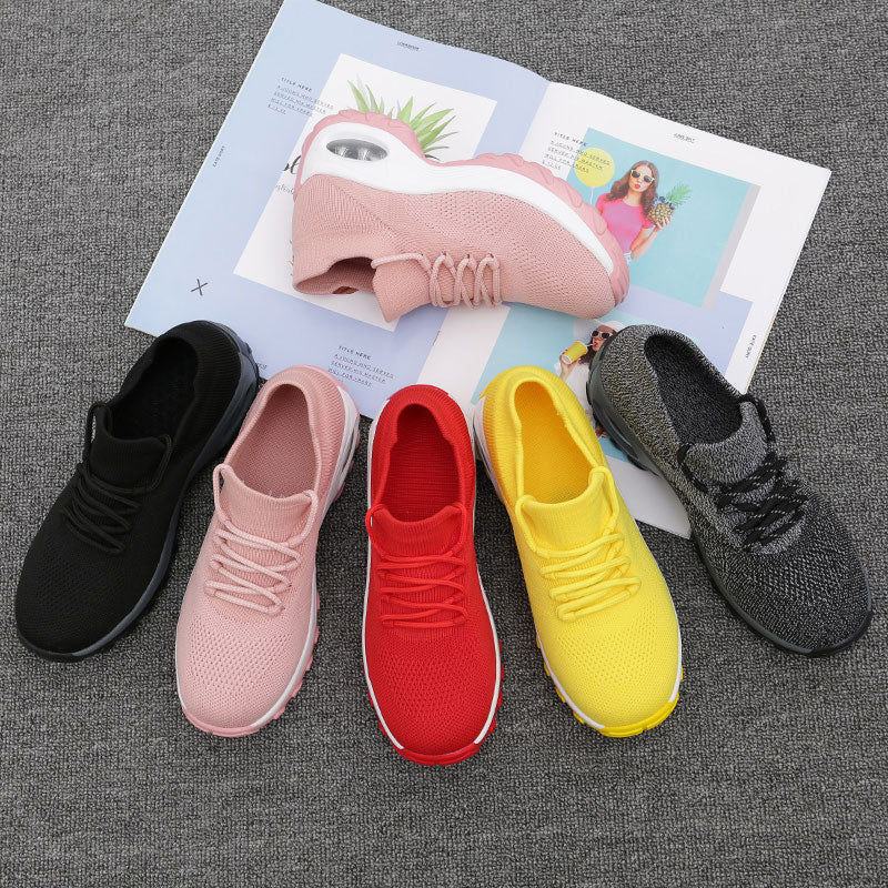 American Smart women's woven wedge sneakers with high heels, platform design, casual outdoor walking shoes, stylish and comfortable.