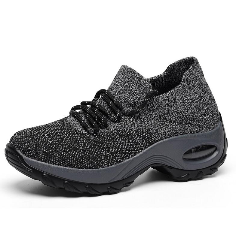 American Smart woven wedge casual shoes for women with high heels, platform design, outdoor walking sneakers