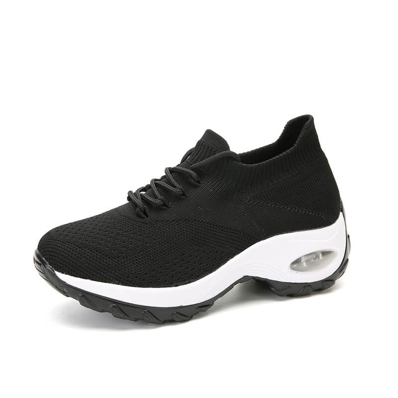 American Smart woven wedge casual shoes for women with high heels, platform design, outdoor walking sneakers, stylish and comfortable.