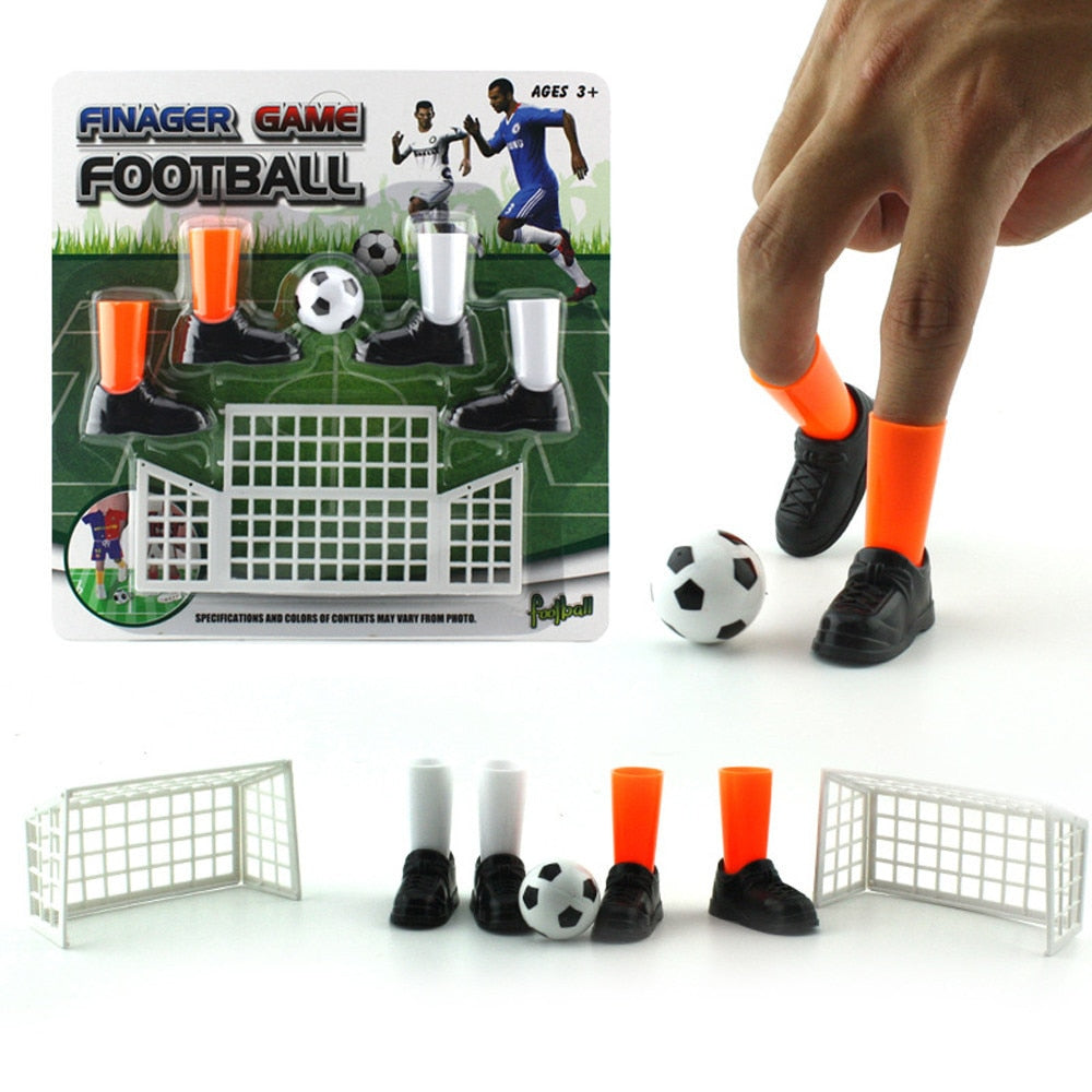 American Smart EP finger soccer game set featuring two goals and funny gadgets, perfect for children's playful fun and entertainment.