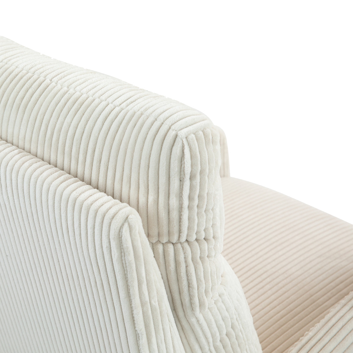 American Smart JiaDa upholstered swivel glider rocking chair in beige flannel fabric, modern nursery nursery seating.