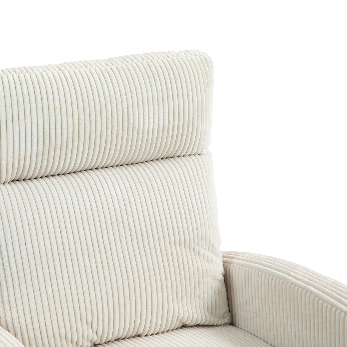 American Smart JiaDa upholstered nursery swivel glider in beige with flannel fabric, modern nursery rocking chair, one left bag.
