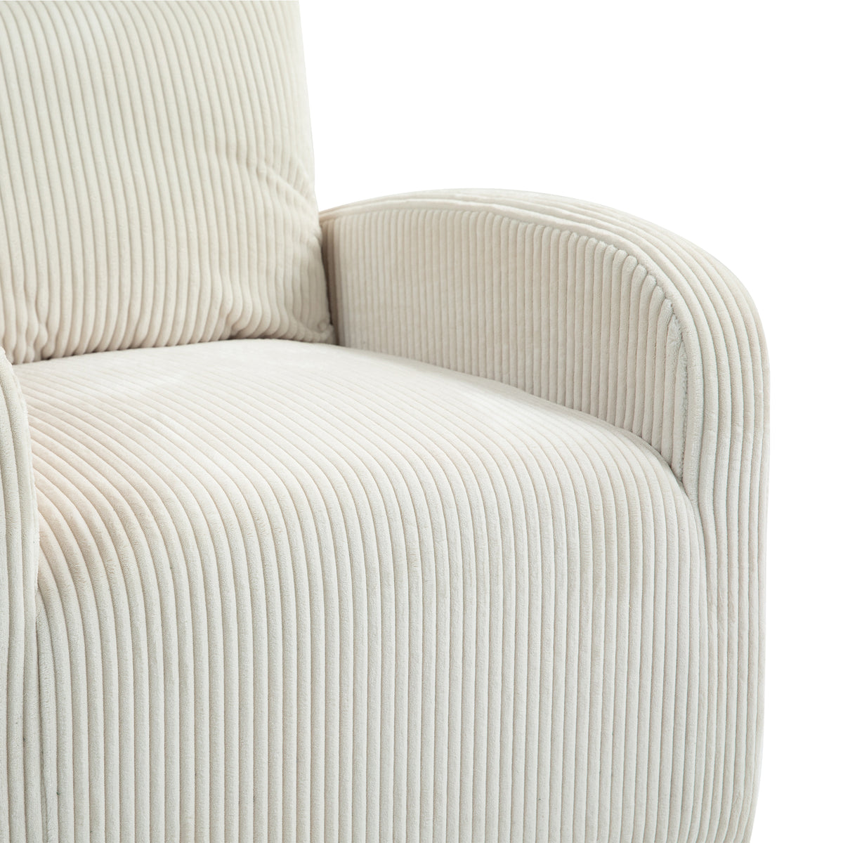 American Smart JiaDa upholstered nursery glider chair with beige flannel fabric, modern style, swivel and rocking features.