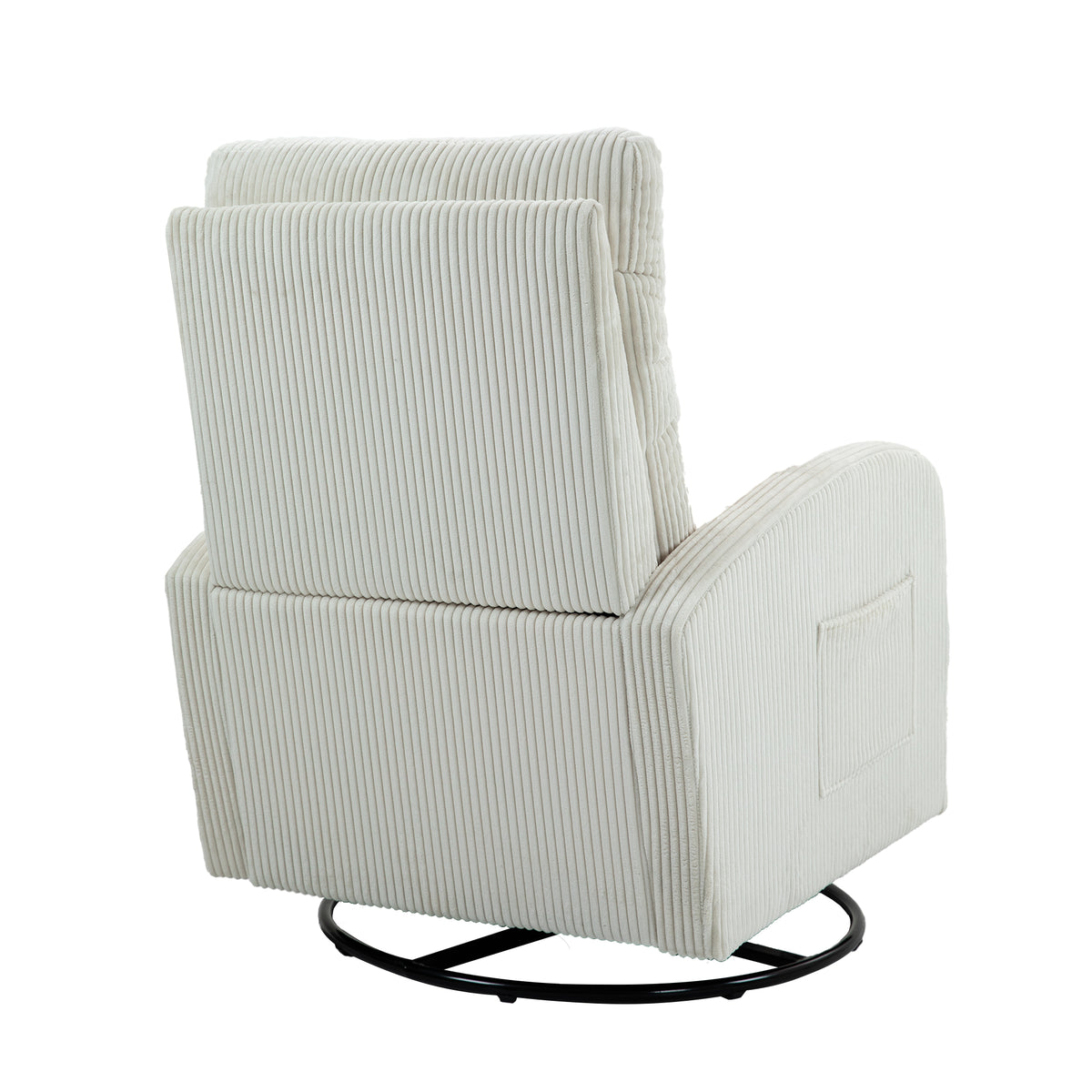 Beige JiaDa upholstered swivel glider nursery rocking chair with flannel fabric in modern style, by American Smart - EP.