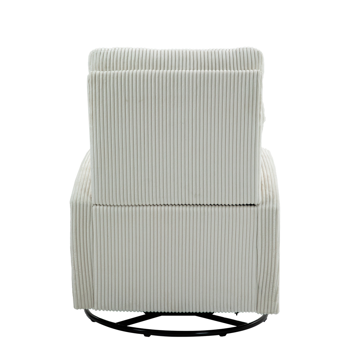 American Smart JiaDa upholstered swivel glider nursery chair in beige flannel fabric, modern style with rocking feature.