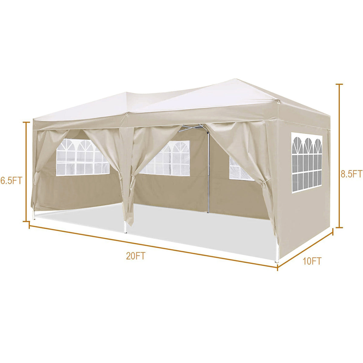 American Smart 10x20 ft folding canopy tent with 6 detachable side walls, outdoor activity shelter, UPF 50+ terrace portable tent