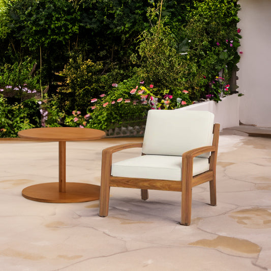 American Smart Grenada Club Chair with plush upholstery and wooden legs, stylishly designed for modern living rooms.