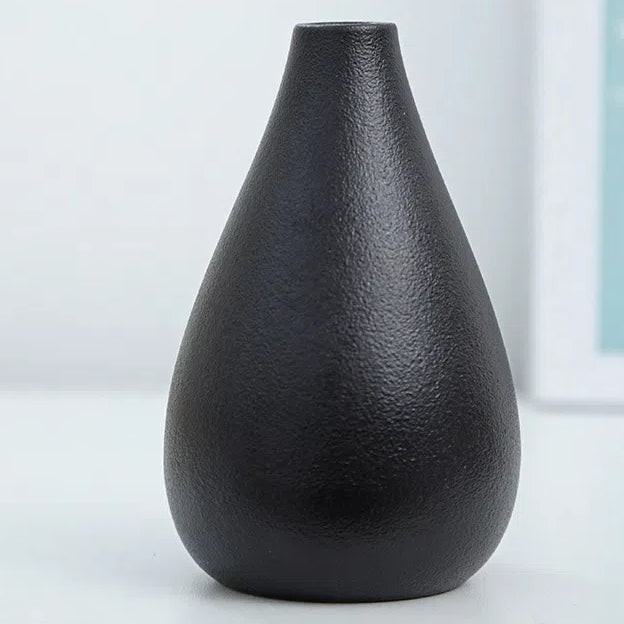 Coarse pottery vase ceramic black tea ceremony flower arrangement vase flower arrangement - American Smart