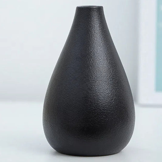 Coarse pottery vase ceramic black tea ceremony flower arrangement vase flower arrangement - American Smart