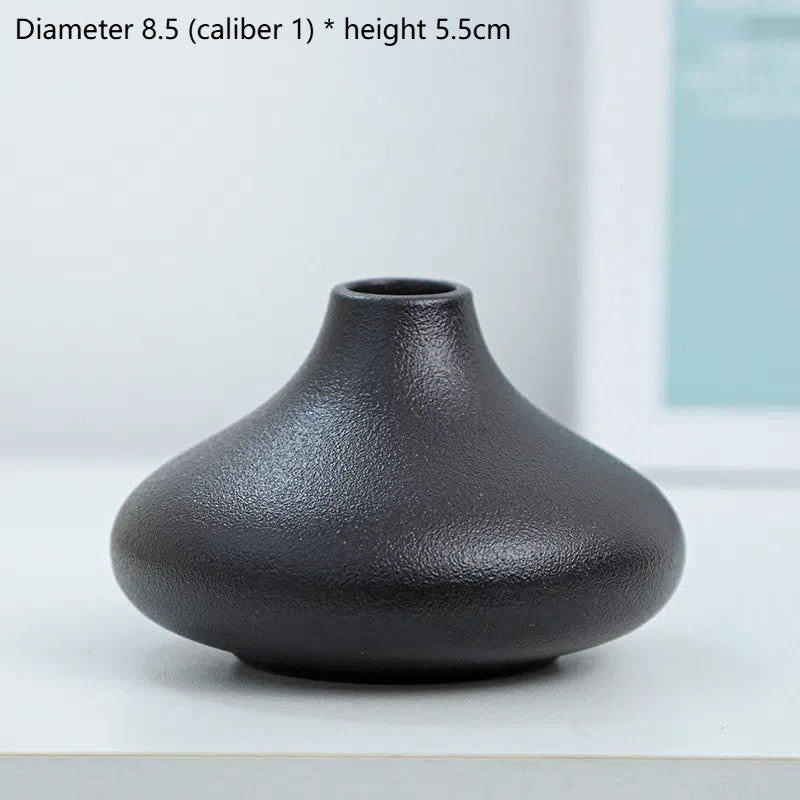 Coarse pottery vase ceramic black tea ceremony flower arrangement vase flower arrangement - American Smart