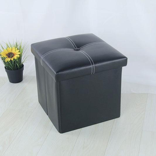 12-inch American Smart leather foldable ottoman with non-slip base, serving as a storage stool, footstool, and small sofa bench.