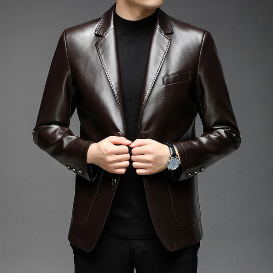 Middle-aged men's American Smart EP autumn suit jacket in business casual style, shown in a classic tailored fit.