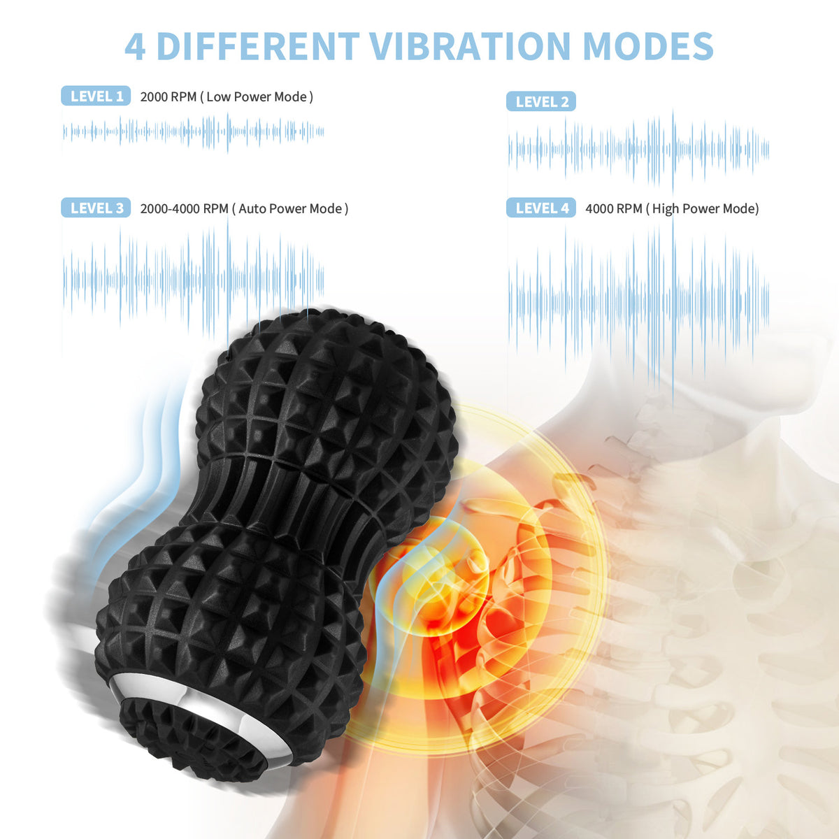 Electric massage peanut ball vibration yoga ball muscle fascia ball silicone ball vibration relaxation ball - American Smart