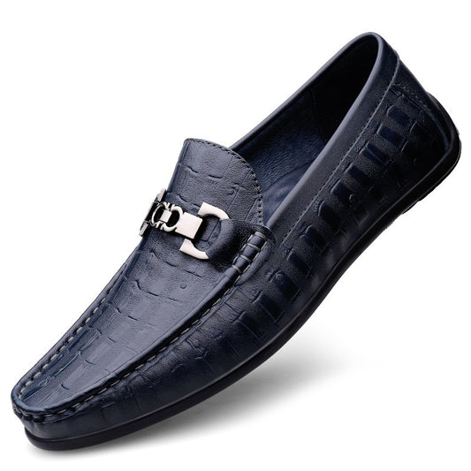 American Smart EP Lefu men's leather office shoes with cowhide toe layer, designed for comfort and luxury for middle-aged men.