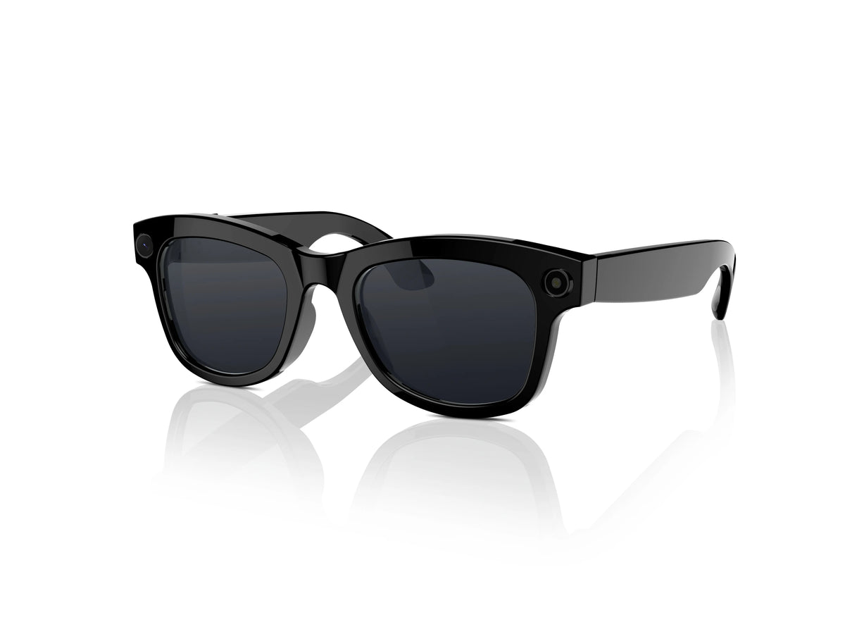 American Smart EP Bluetooth AI shooting glasses with 5MP camera, voice assistant, real-time translation, and image stabilization.