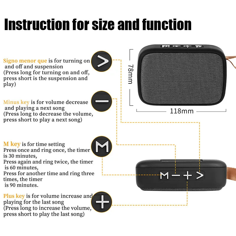 Bluetooth Speakers Portable Outdoor Oxford Loudspeaker Wireless Column 3D Stereo Music Player Surround Hifi Sound Box - American Smart