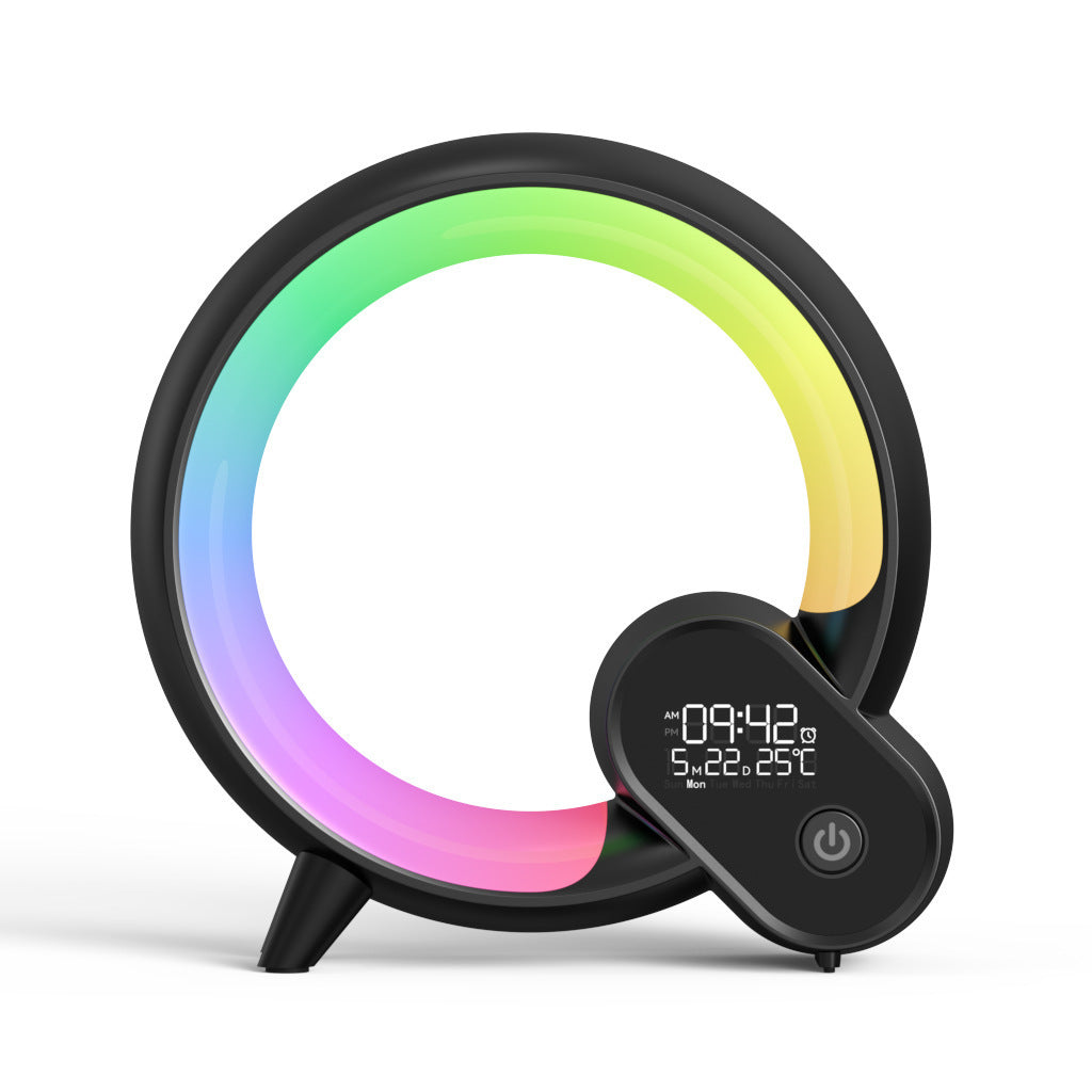 Creative Q Light Analog Sunrise Digital Display Alarm Clock Bluetooth Audio Intelligent Wake-up Q Colorful Atmosphere Light - American Smart