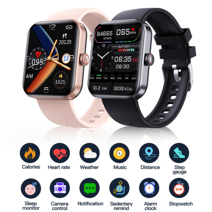 American Smart F57L sports wristband with heart rate, blood pressure, body temperature monitoring, and Bluetooth smart watch features.