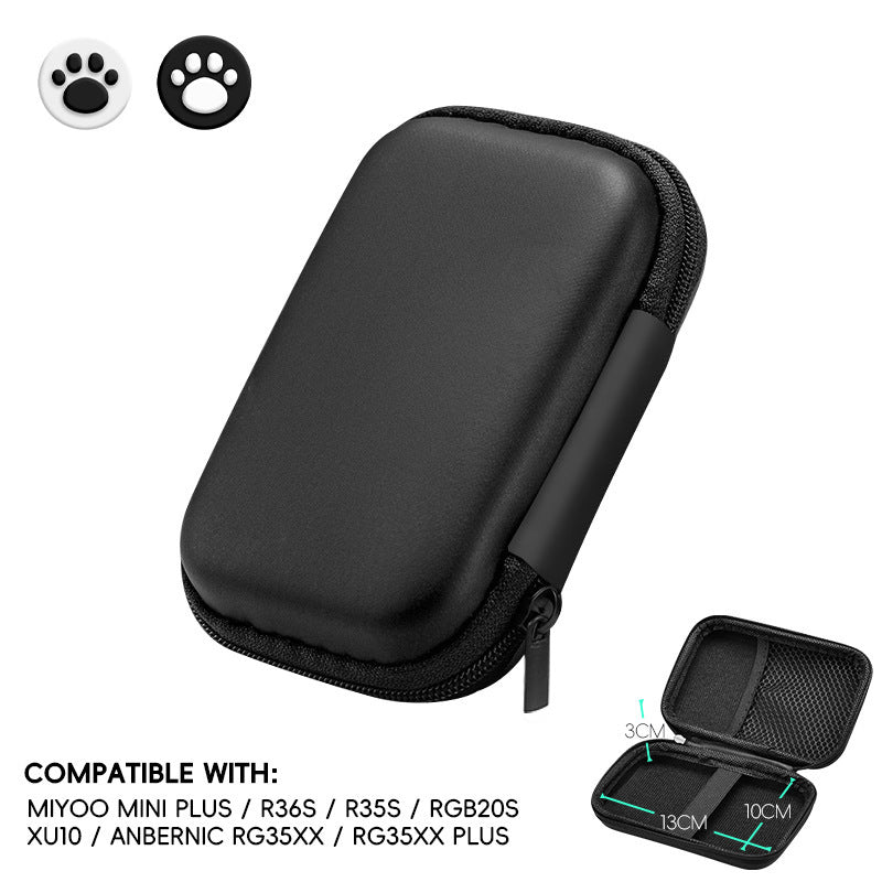 EVA hard shell protective bag for R35S/R36S handheld game console, American Smart EP accessory storage case, durable and compact.