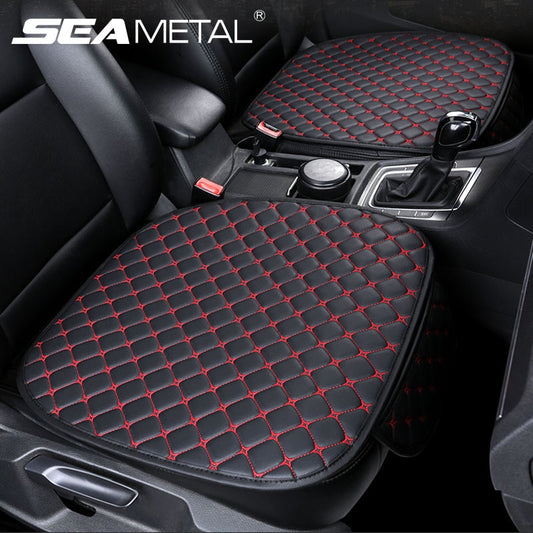 Universal leather car seat cover set by American Smart, featuring cushion pads and mats for auto seat protection and interior enhancement.