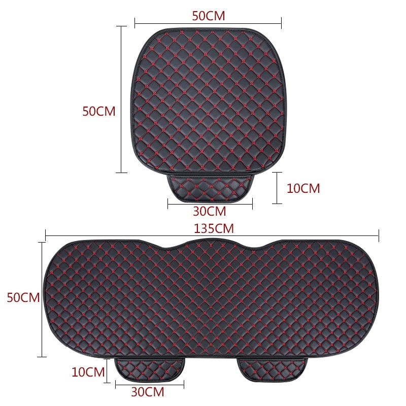 Universal leather car seat cover set by American Smart, featuring cushion pads and chair protectors for interior auto seat protection.