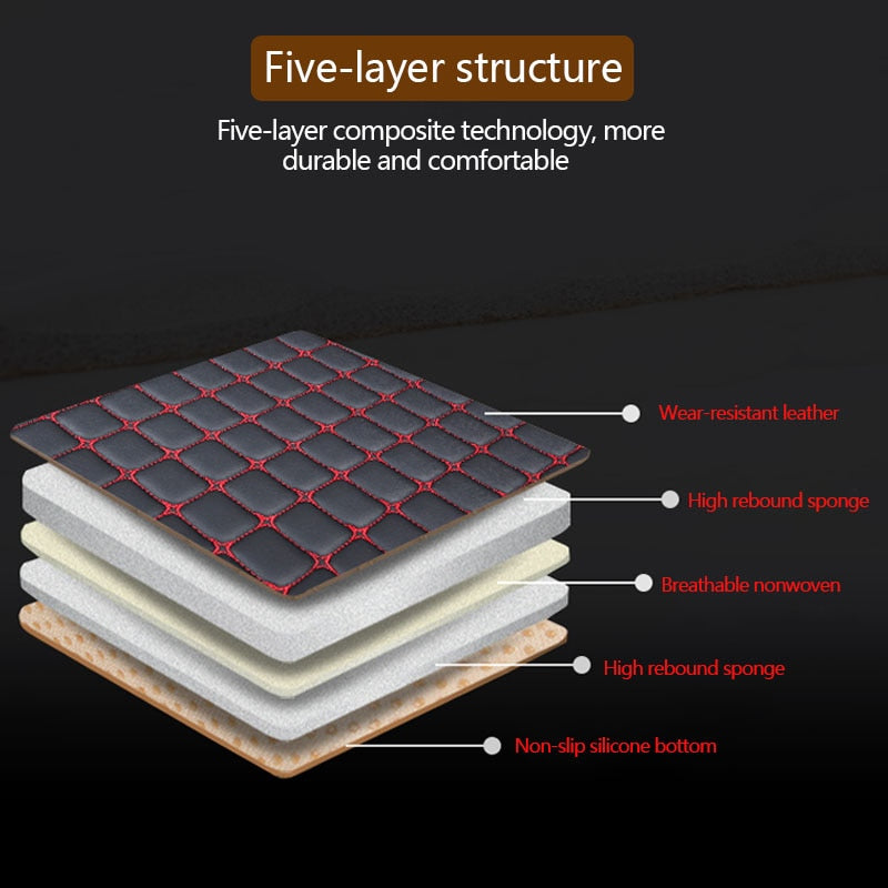 Universal leather car seat cover set by American Smart, protecting auto seats with cushion pads and mats for interior protection.