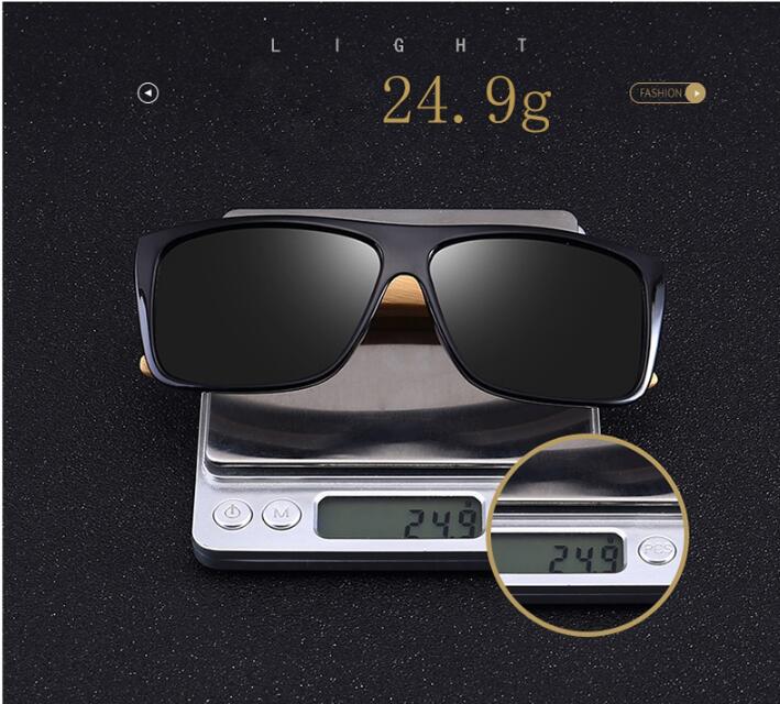 Men's driving sunglasses with bamboo legs, UV400 protection, high-quality outdoor eyewear from American Smart - EP.